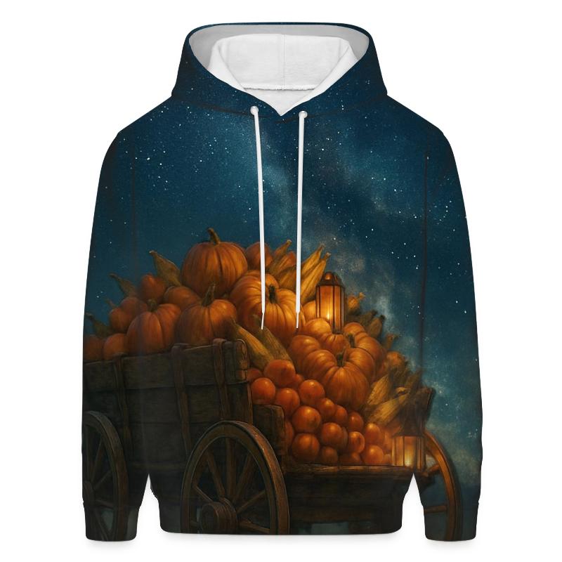 Harvest Wagon Under Starry Sky custom hoodies