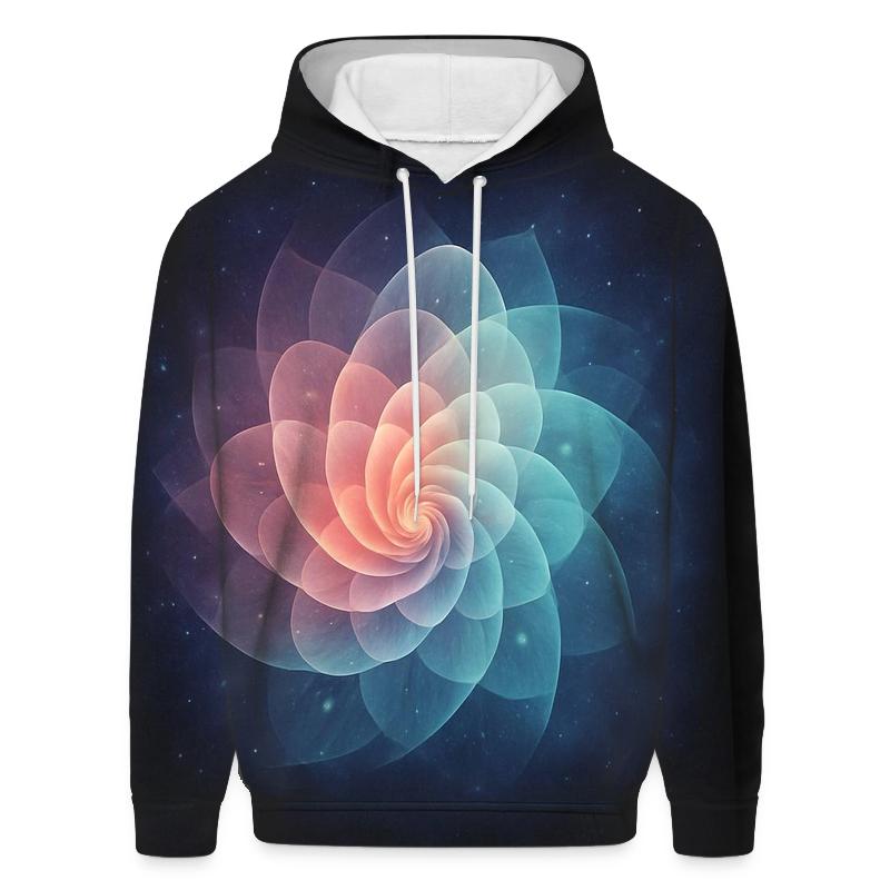 Nebula Bloom Spiral Gradient printed hoodies