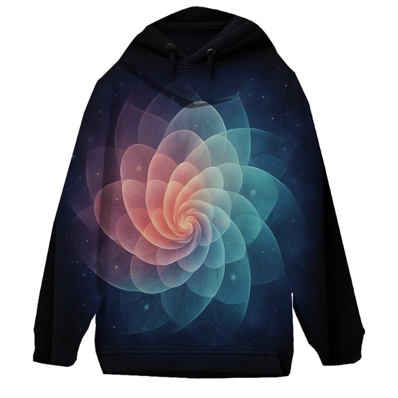Nebula Bloom Spiral Gradient printed hoodies