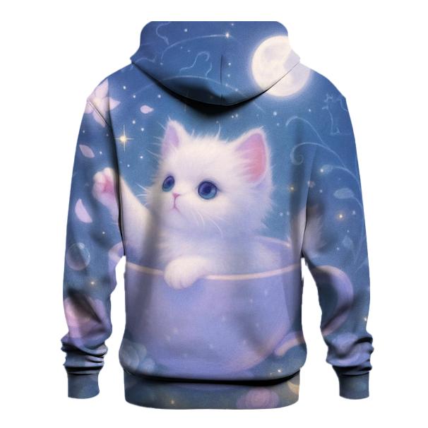 Starlit Teacup Cat Garden printed hoodies