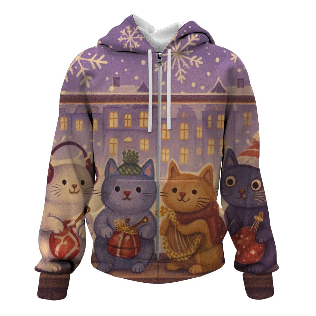 Christmas Cats Window Orchestra hoodie designs
