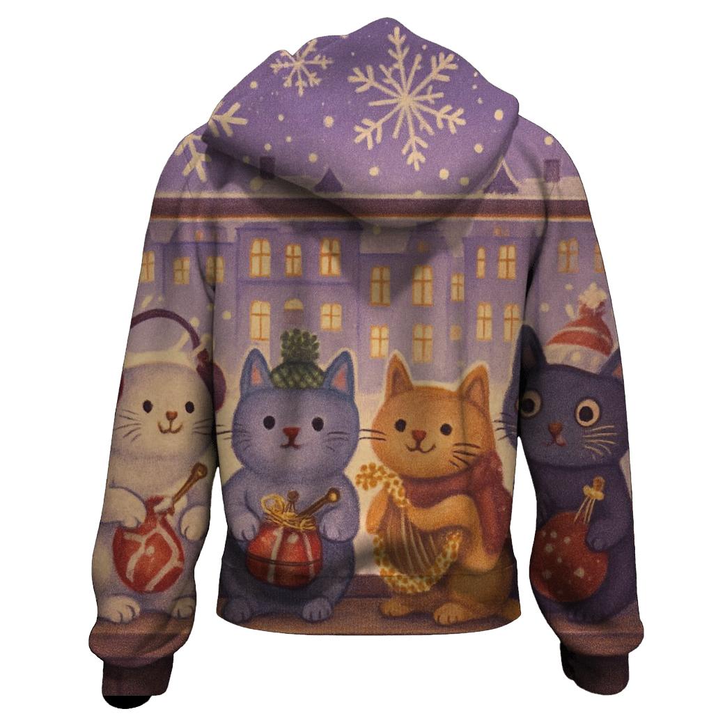 Christmas Cats Window Orchestra hoodie designs