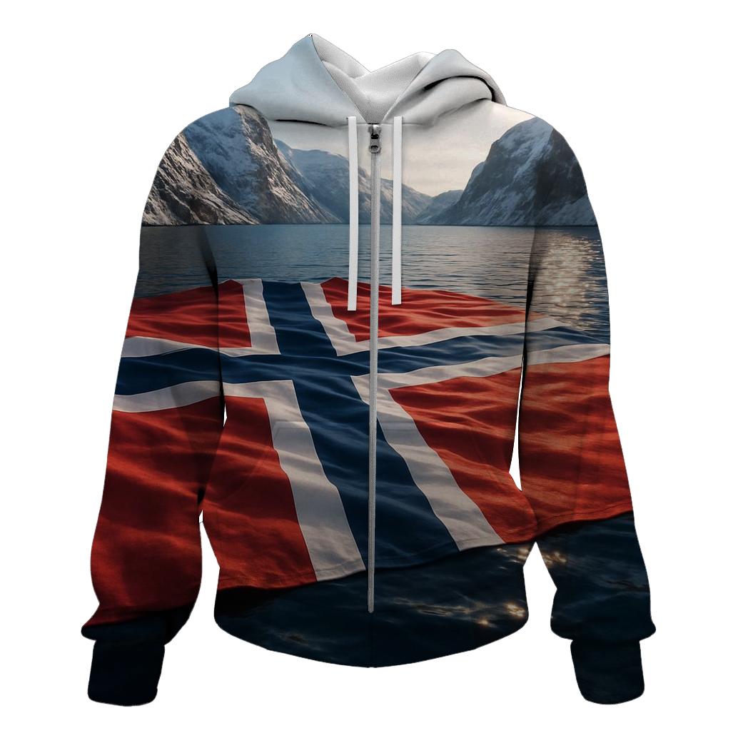 NordicFjordReflectionNorway designer hoodies