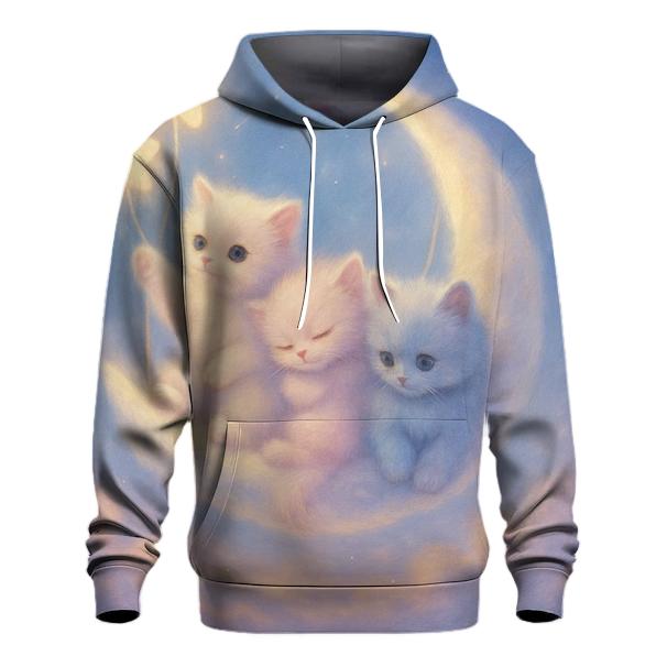 Moonlit Cloud Swing Kittens printed hoodies