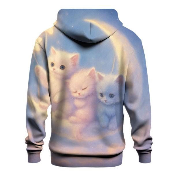Moonlit Cloud Swing Kittens printed hoodies