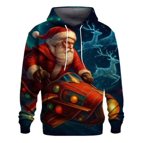 Galactic Aurora Santa Voyage zip-up hoodies