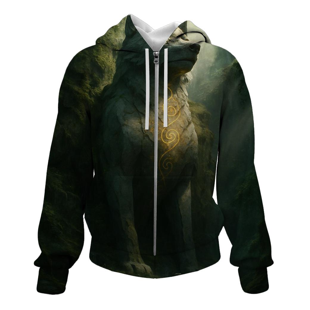 Ancient Stone Guardian Wolf hoodie trends
