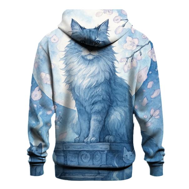 Moonlit Shrine Guardian Cat lightweight hoodies