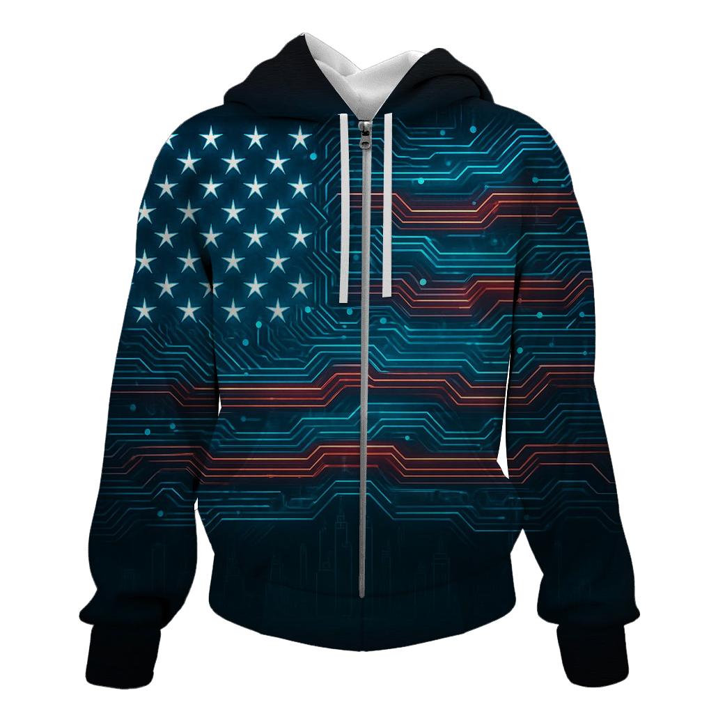 Circuit Flag Digital Frontier hoodie trends
