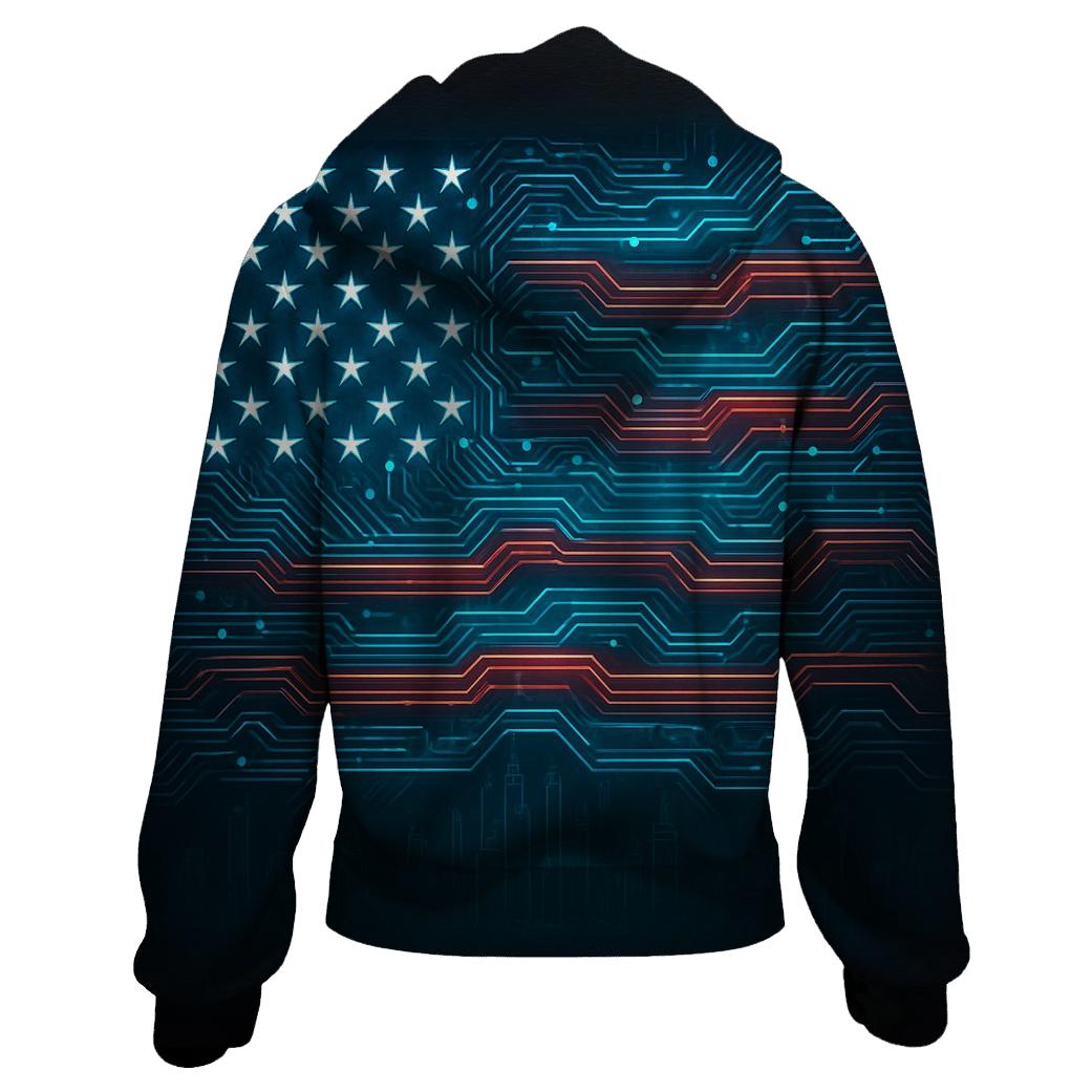 Circuit Flag Digital Frontier hoodie trends