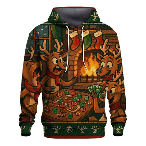 Cozy Reindeer Game Night Chaos zip-up hoodies