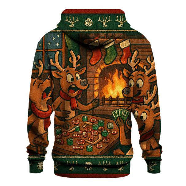 Cozy Reindeer Game Night Chaos zip-up hoodies