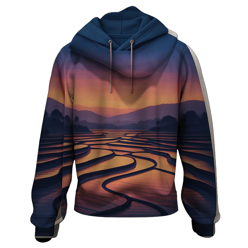 Twilight Reflections In The Rice Fields hoodies fashion