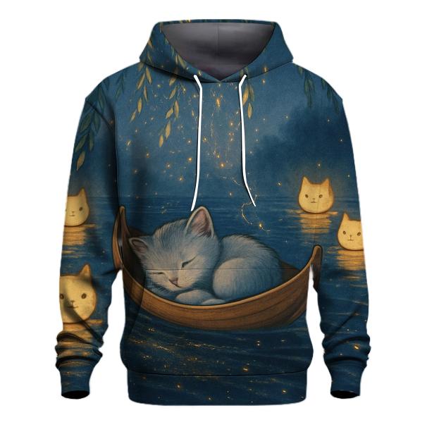 Lantern Boat River Cat Dreams premium hoodies