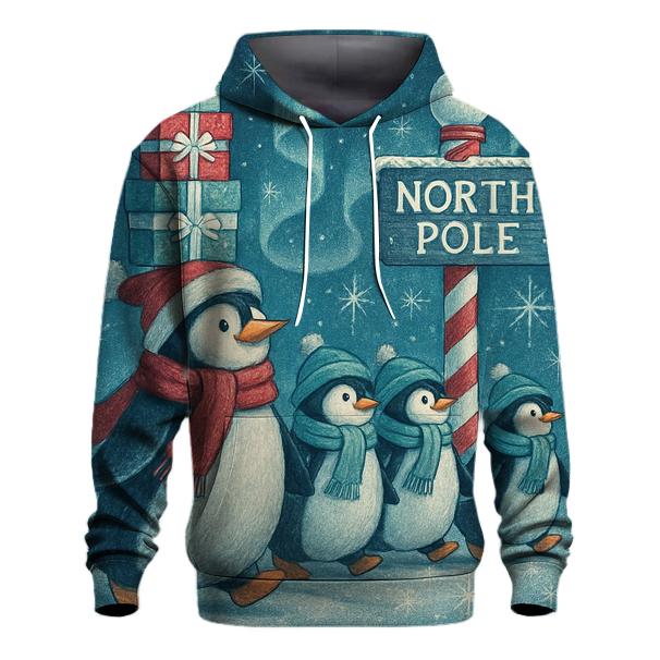 North Pole Penguin Parade lightweight hoodies