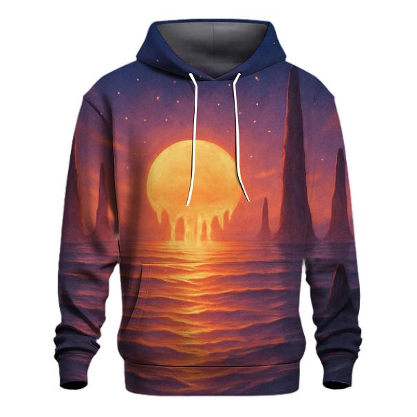 Celestial Tides At Emberfall heavyweight hoodies
