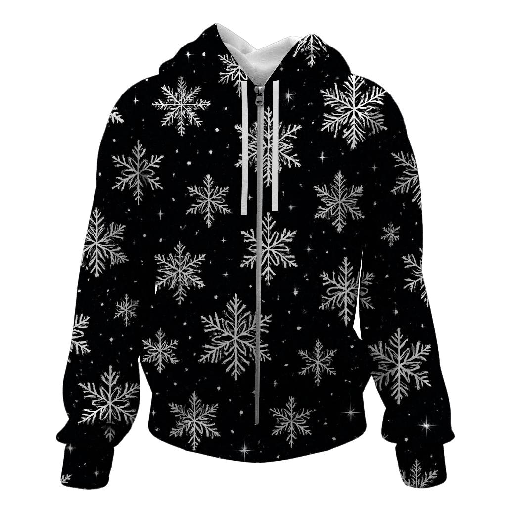 Snowflake Constellation Scatter On Black custom hoodies