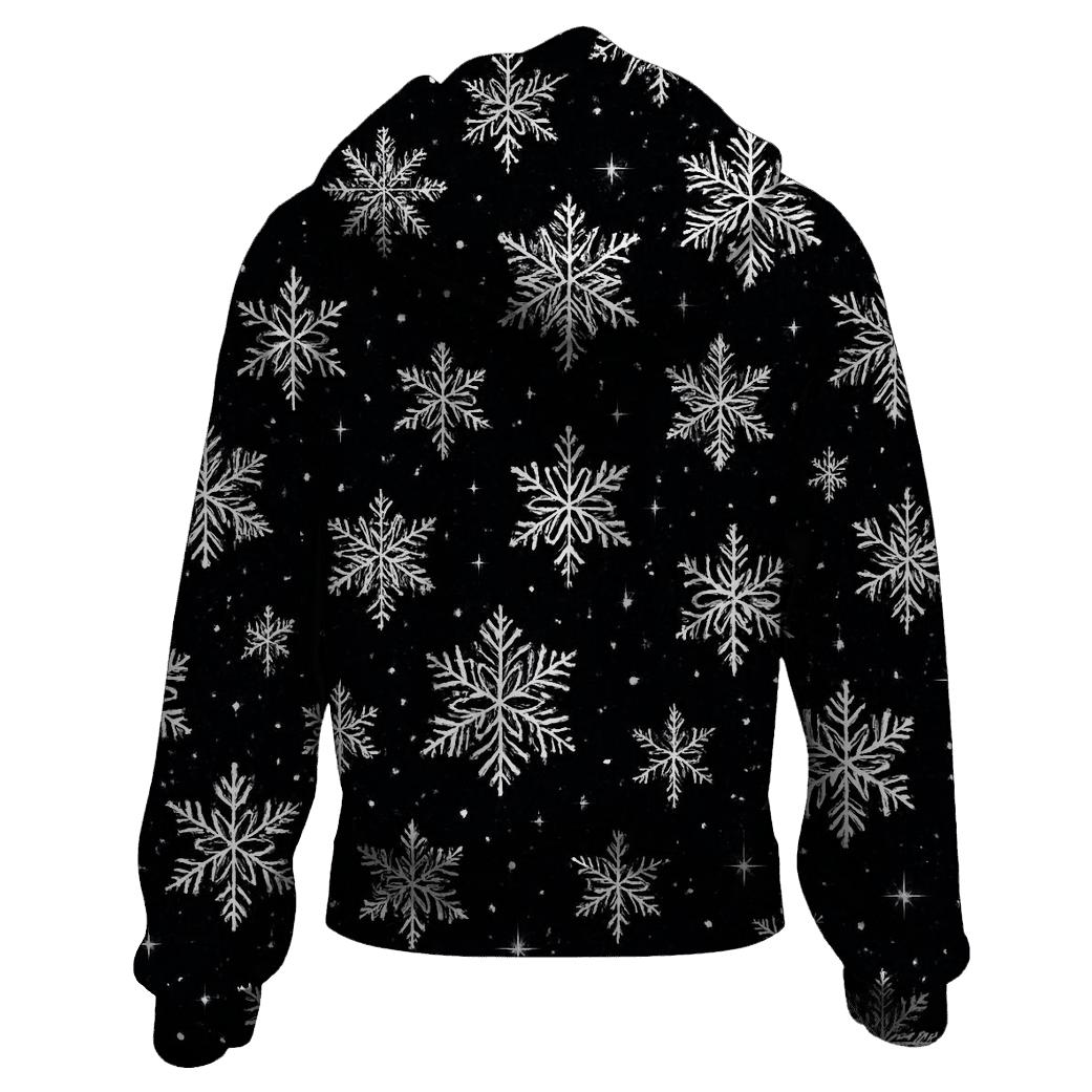 Snowflake Constellation Scatter On Black custom hoodies