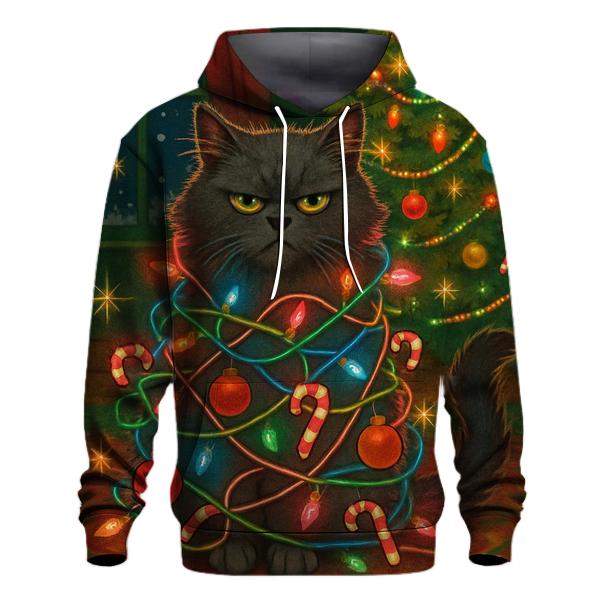 Grumpy Cat Christmas Light Tangle pullover hoodies
