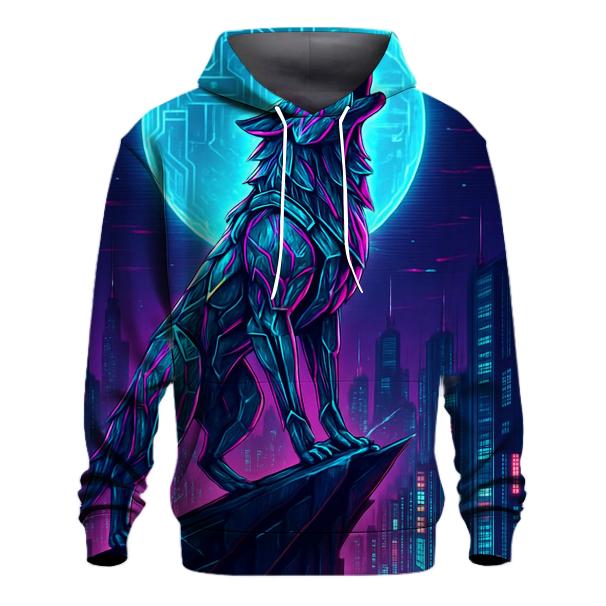 Neon Circuit Moon Howler hoodie styles