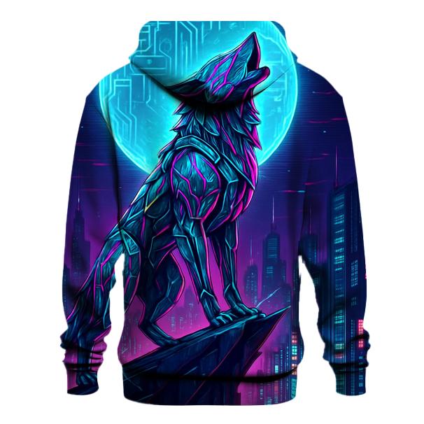 Neon Circuit Moon Howler hoodie styles