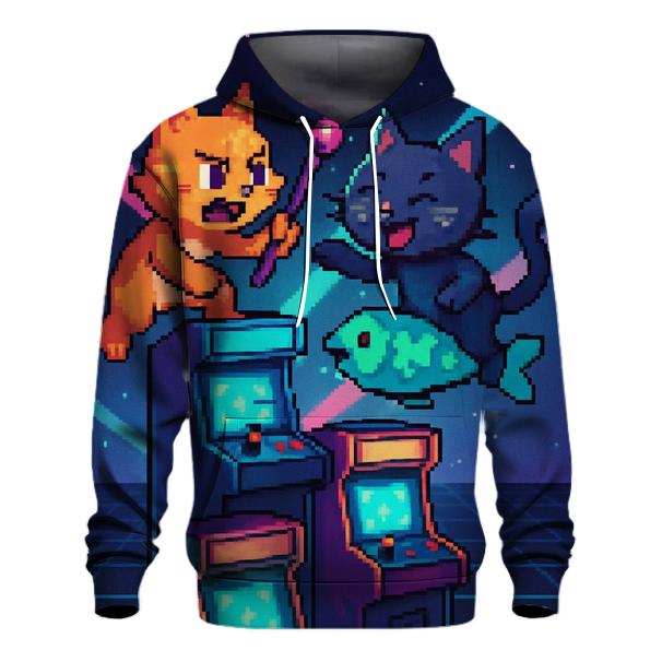 Retro Arcade Battle Cats designer hoodies