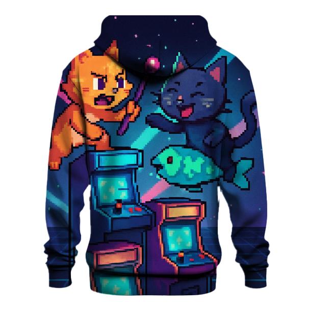 Retro Arcade Battle Cats designer hoodies