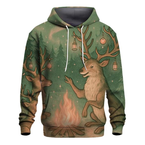 Reindeer Campfire Story Circle embroidered hoodies