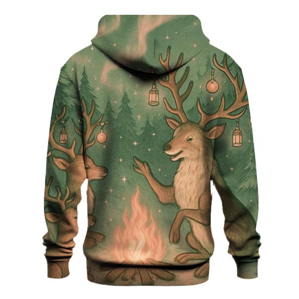 Reindeer Campfire Story Circle embroidered hoodies