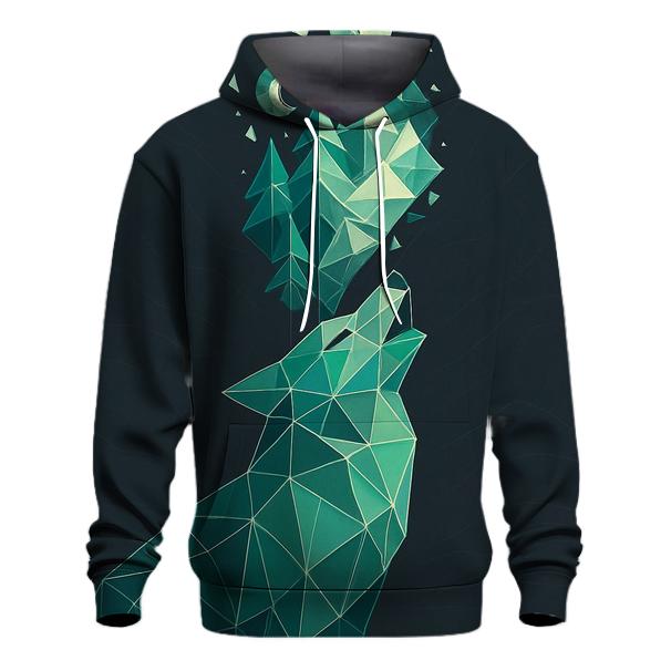 Geometric Forest Echo Wolf custom hoodies