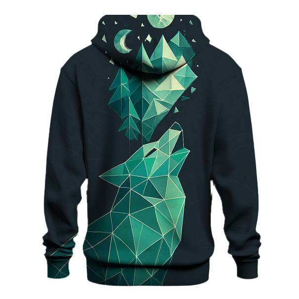 Geometric Forest Echo Wolf custom hoodies