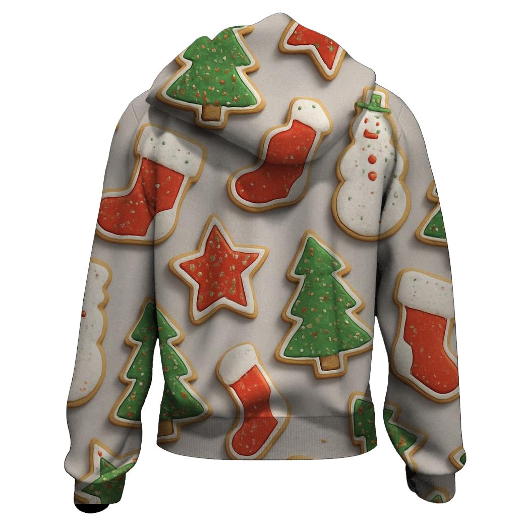 Christmas Cookie Scatter On Light Gray heavyweight hoodies