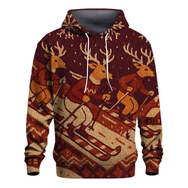 Retro Knit Candy Cane Ski Patrol lightweight hoodies
