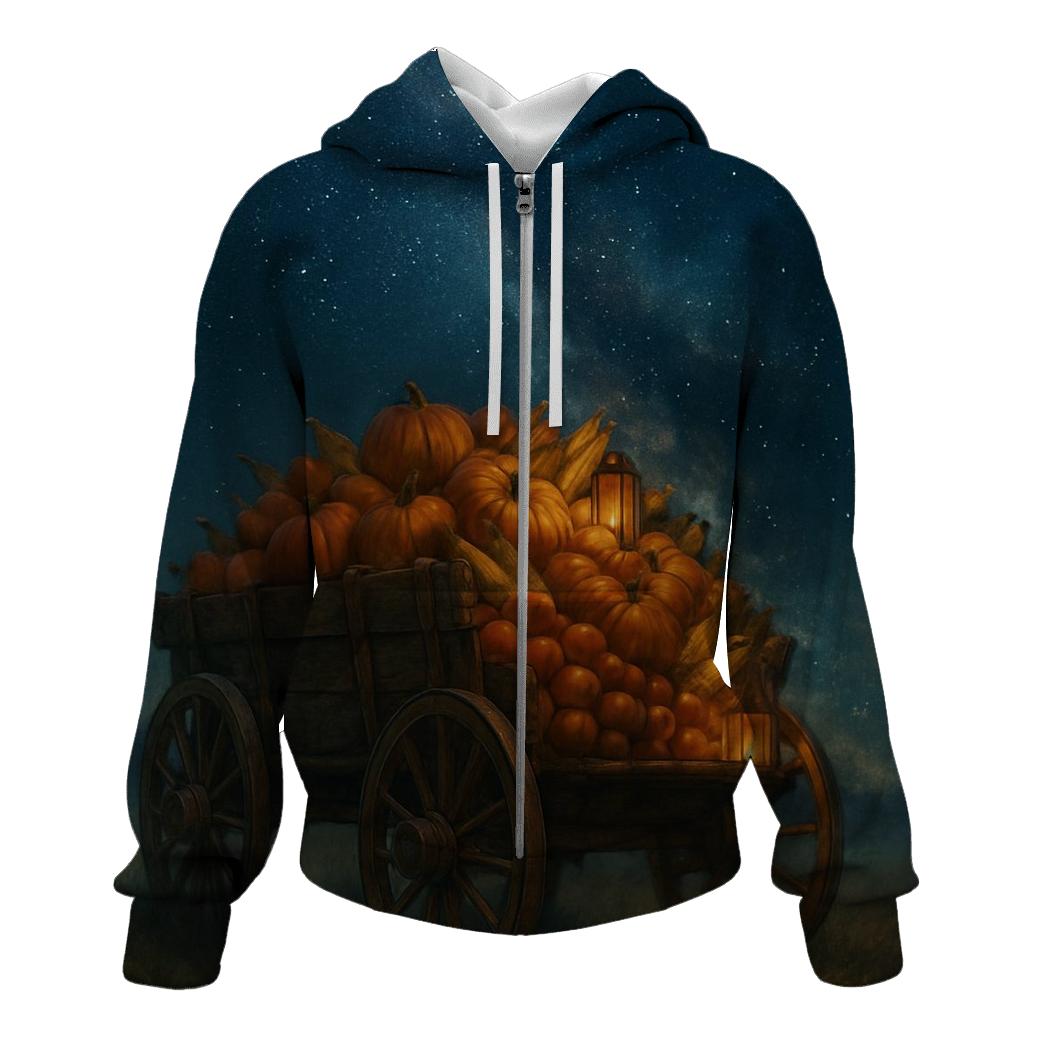 Harvest Wagon Under Starry Sky pullover hoodies