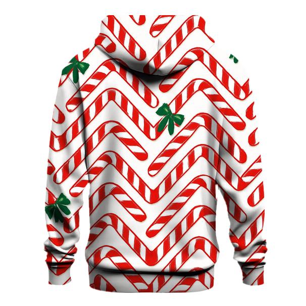 Candy Cane Chevron Parade On Snow White lightweight hoodies