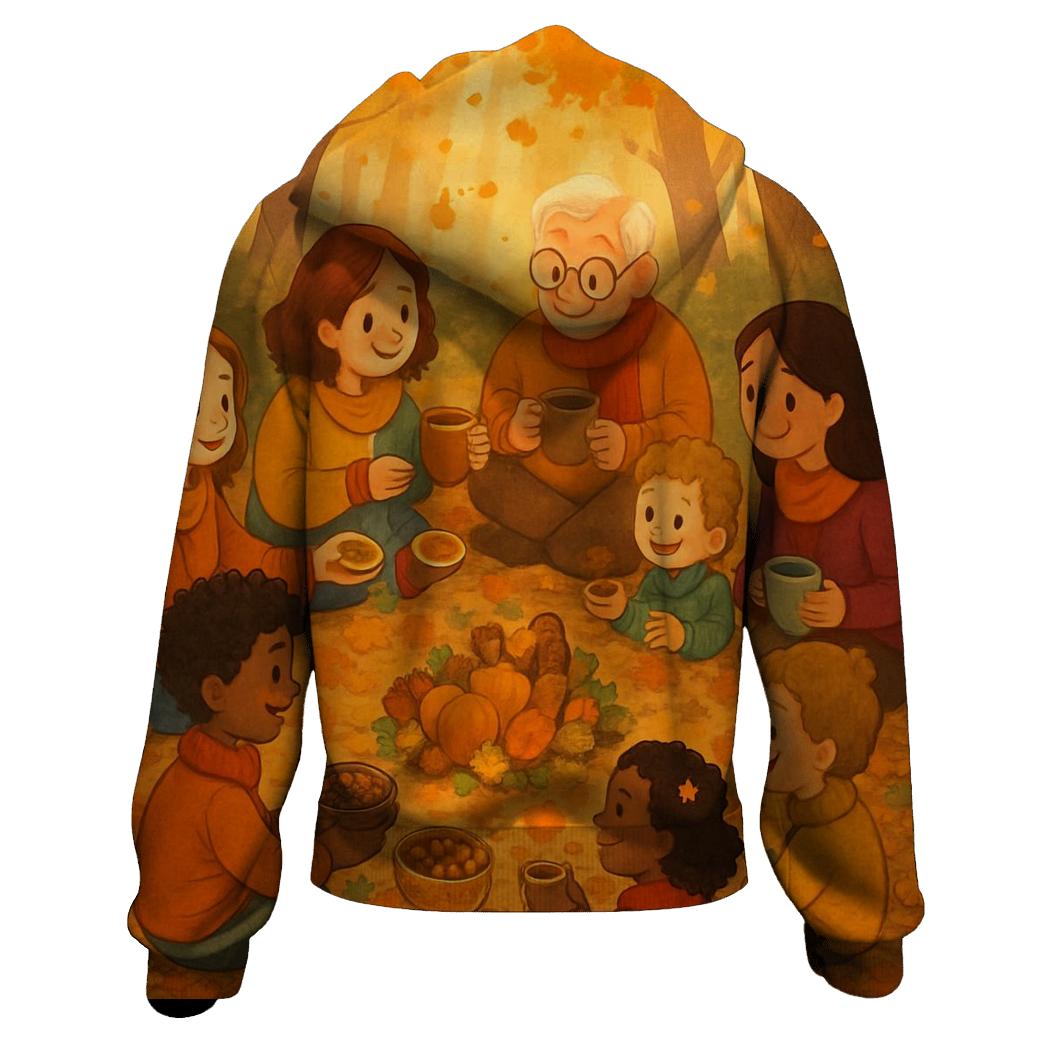 Thankful Leaf Spiral Gathering graphic hoodies