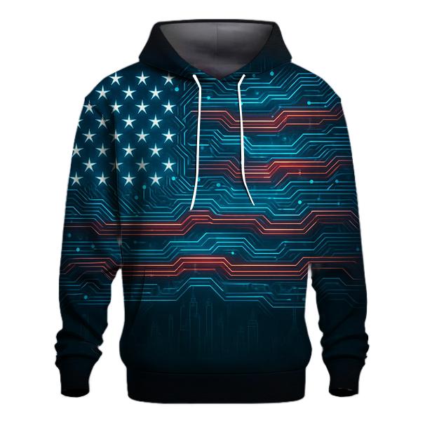 Circuit Flag Digital Frontier premium hoodies