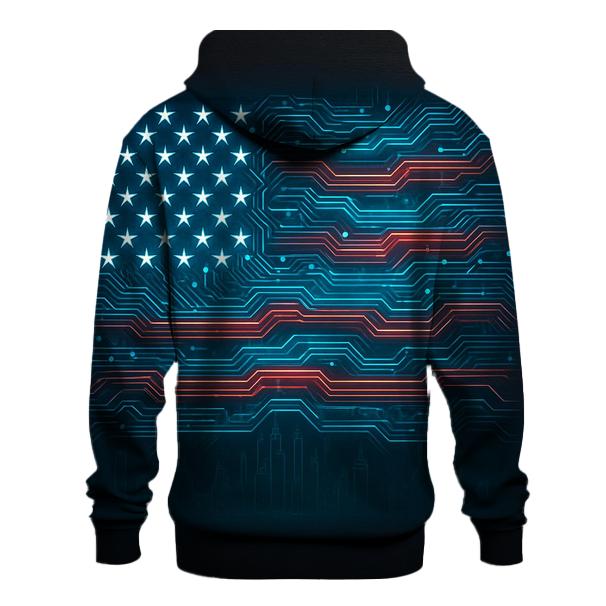 Circuit Flag Digital Frontier premium hoodies