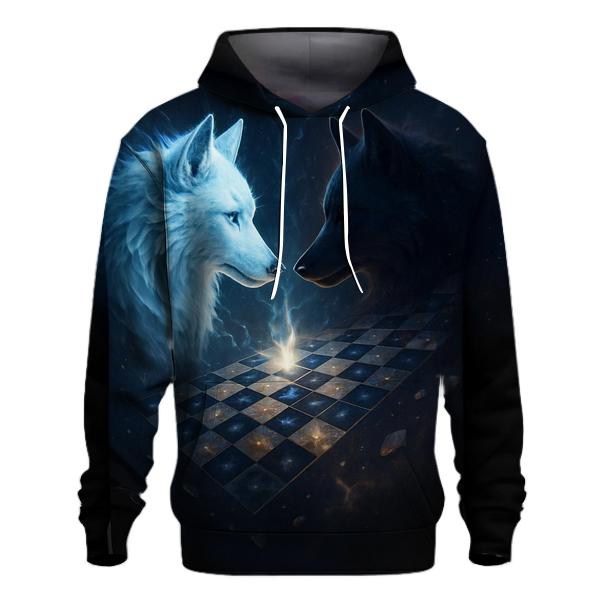 Cosmic Chess Wolf Duel custom hoodies