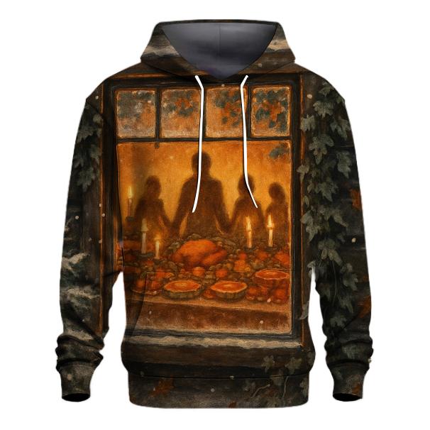 Cabin Window Thanksgiving Glow hoodie trends