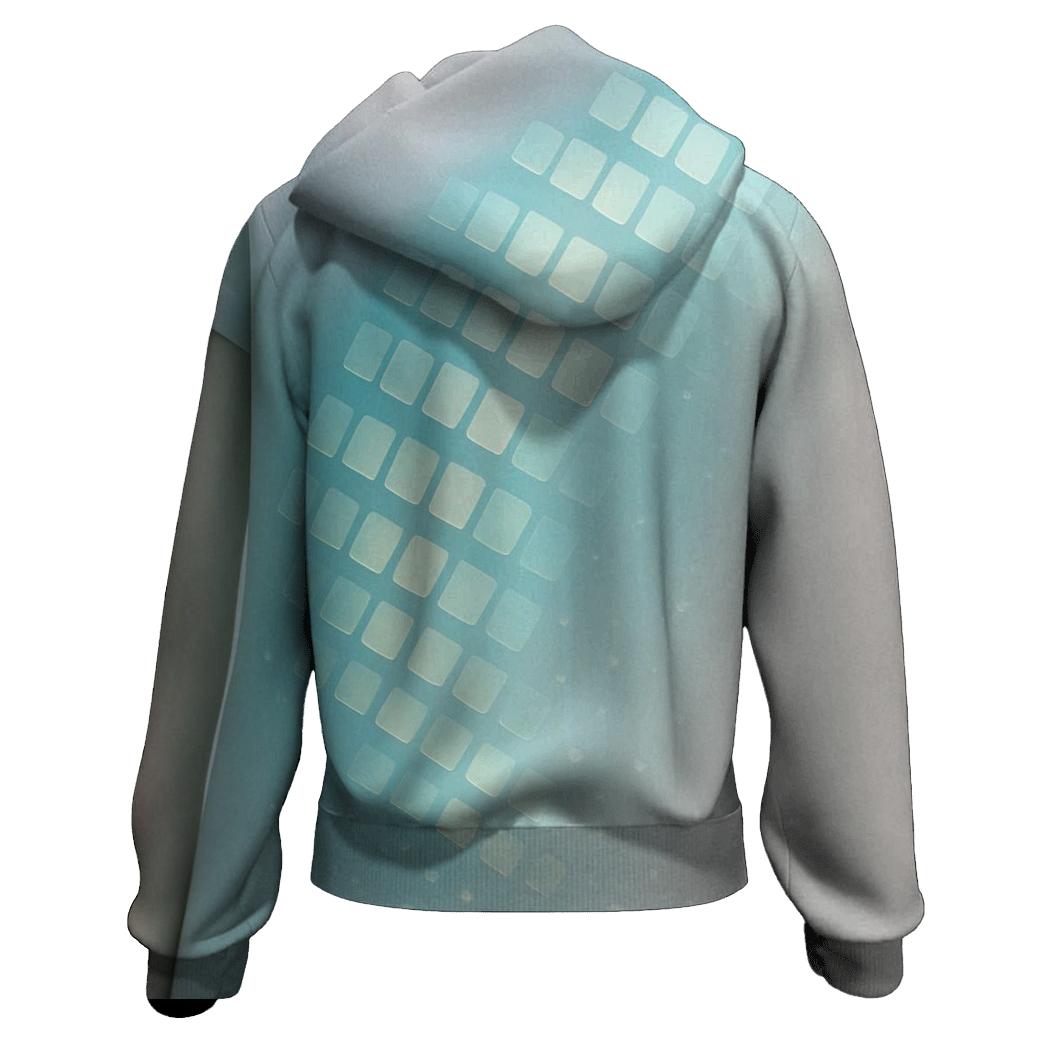 Luminous Cascade Grid zip-up hoodies