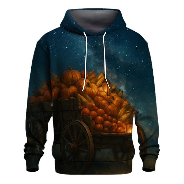 Harvest Wagon Under Starry Sky premium hoodies