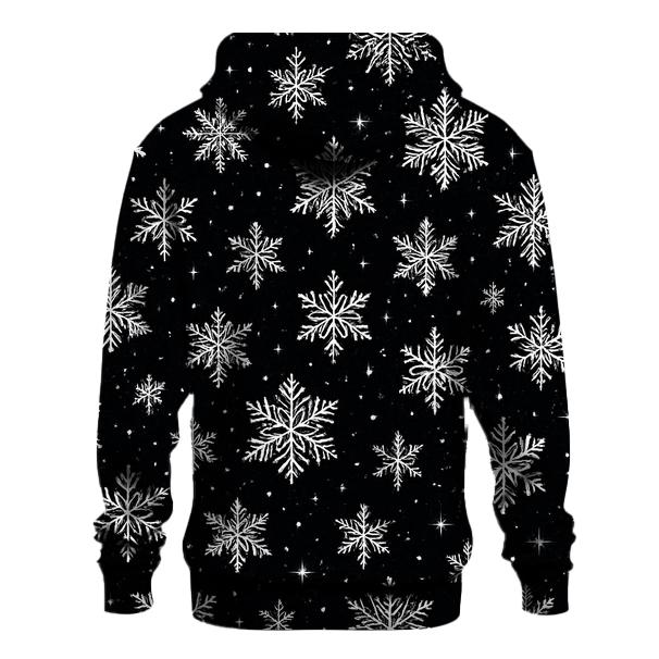 Snowflake Constellation Scatter On Black zip-up hoodies