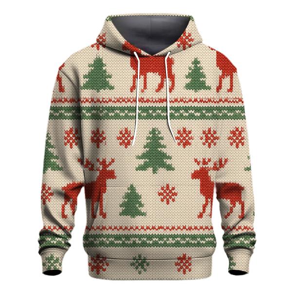 Nordic Reindeer Fair Isle Band On Ivory designer hoodies