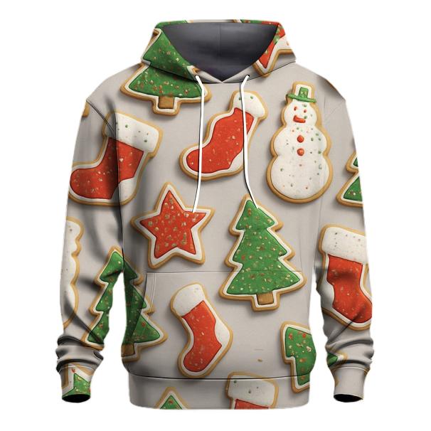 Christmas Cookie Scatter On Light Gray hoodie designs