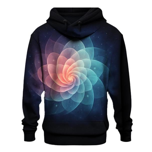 Nebula Bloom Spiral Gradient printed hoodies