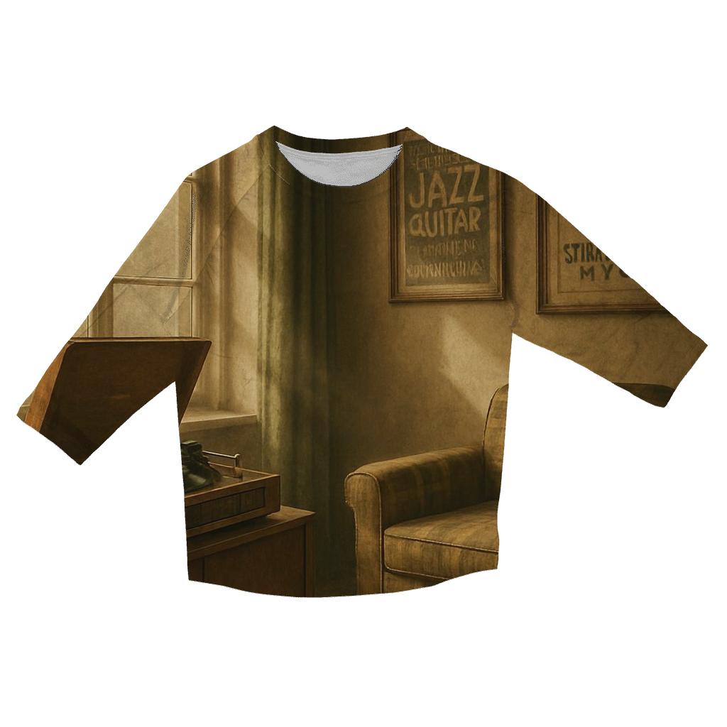 Rustic Vinyl Listening Room custom 3/4 sleeve shirts