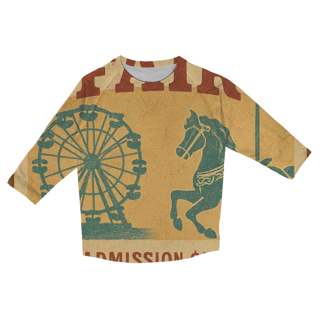 Faded County Fair Poster personalized 3/4 sleeve tees