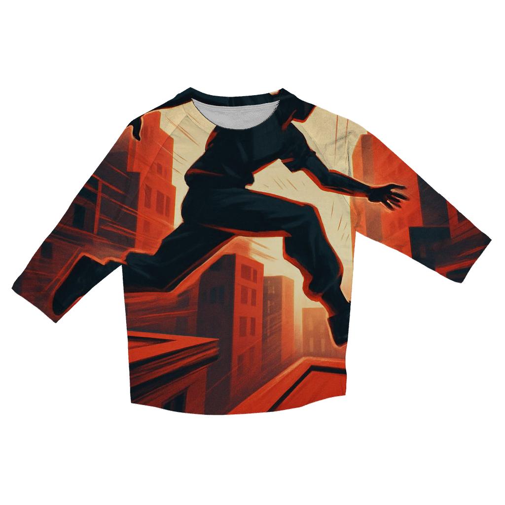 Urban Parkour Sprint printed three quarter sleeve shirts