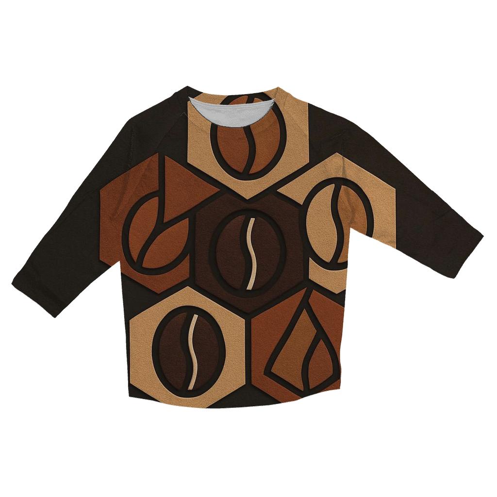 Copper Roast Geometry designer 3/4 sleeve blouses